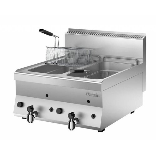  Bartscher Friteuse à gaz avec vidange | L 600 x P 650 x H 295 mm | 14 kW 