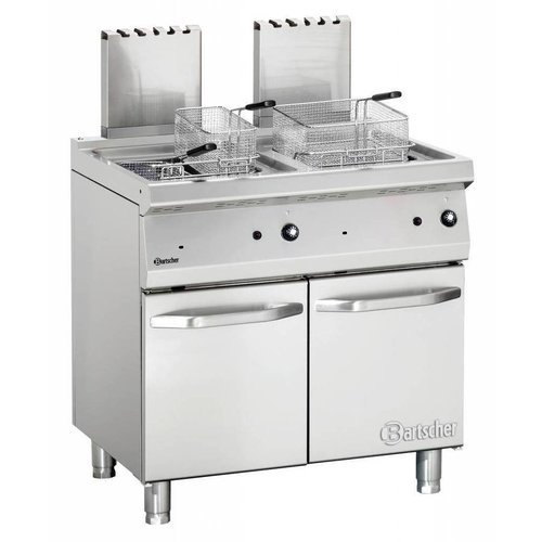  Bartscher Friteuse à gaz avec soubassement - 30000 Watt | L 800 x P 700 x H 850 mm | 92 kg 