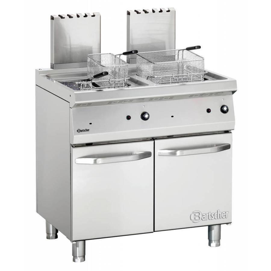 Friteuse à gaz avec soubassement - 30000 Watt | L 800 x P 700 x H 850 mm | 92 kg