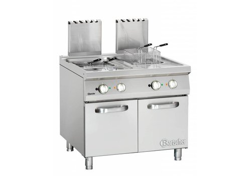  Bartscher Friteuse à gaz avec pieds - 2 x 20 litres | L 900 x P 900 x H 850 mm | 36 kW 