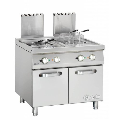  Bartscher Friteuse à gaz avec pieds - 2 x 20 litres | L 900 x P 900 x H 850 mm | 36 kW 