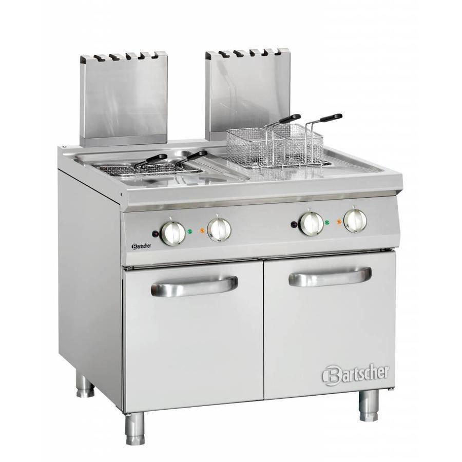 Friteuse à gaz avec pieds - 2 x 20 litres | L 900 x P 900 x H 850 mm | 36 kW