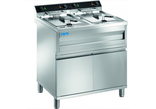  Saro Friteuse Sur Meuble Modèle Gastroline | 2 x 12 litres | 0/+180 °C | L800 x P700 x H850 mm  