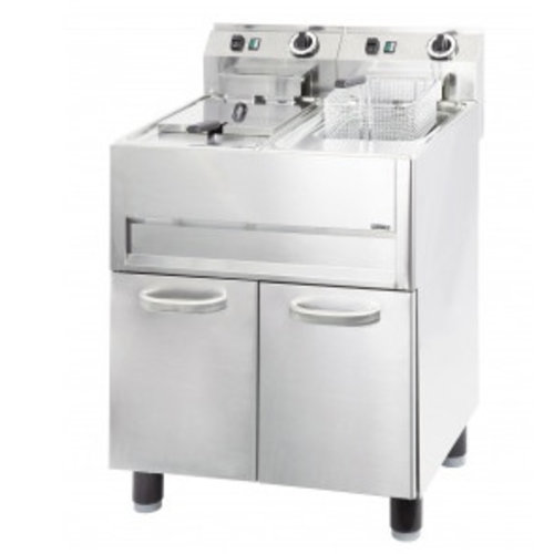  Casselin Friteuse électrique sur pieds 2 x 13L | 50°C à 190°C | L 660 x P 600 x H 860-920 mm | 2 x 9 900 W 