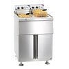 Casselin Friteuse électrique sur pieds 2 x 10 litres haut rendement | 60°C à 200°C | L 630 x P 690  x H 1050 mm | 2 x 9000 W