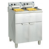 Casselin Friteuse électrique sur pieds 2 x 10 litres haut rendement | 60°C à 200°C | L 660 x P 700  x H 1080 mm | 2 x 9 000 W