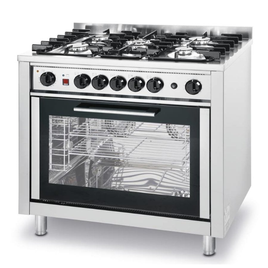 CUISINIÈRE À GAZ - 5 FEUX AVEC FOUR ÉLECTRIQUE - ProChef