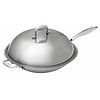 Bartscher Wok poêle en acier inoxydable fond rond avec couvercle | 38 cm Ø