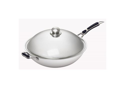  ProChef Wok poêle Restauration  fond rond + couvercle | 36cmØ 