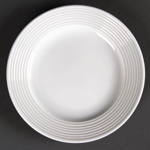  Olympia Assiette plate en porcelaine avec bord large 15 cm (pièces 12) 