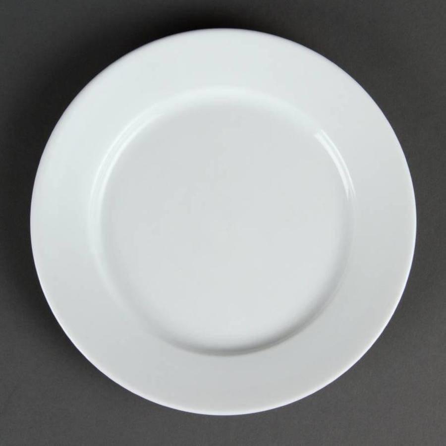 Assiette de restaurant blanche avec bord large 20 cm (=12 pièces