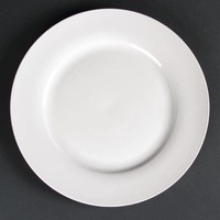 Grande assiette de service blanche bord large 27 cm (4 pièces)