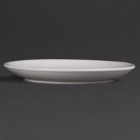 Assiettes plates rondes en porcelaine blanche 280 mm - lot de 6 - olympia -  - porcelaine - La Poste