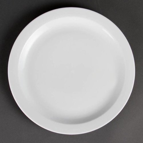  Olympia Assiette en porcelaine blanche bord étroit 28 cm (6 pièces) 