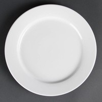 Assiettes blanches avec bord large | 28 cm | Lot de 6