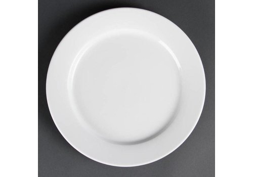 Olympia Assiettes blanches avec bord large | 28 cm | Lot de 6 