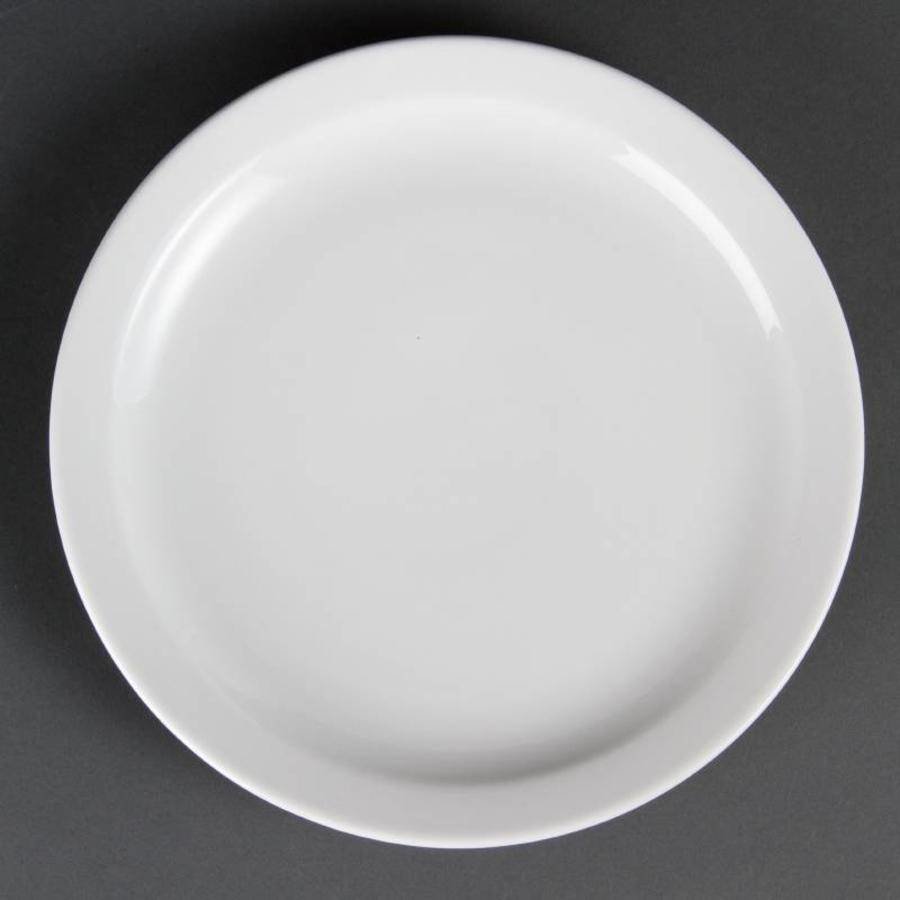 Assiette en porcelaine avec bord étroit 25 cm (pièces 12)