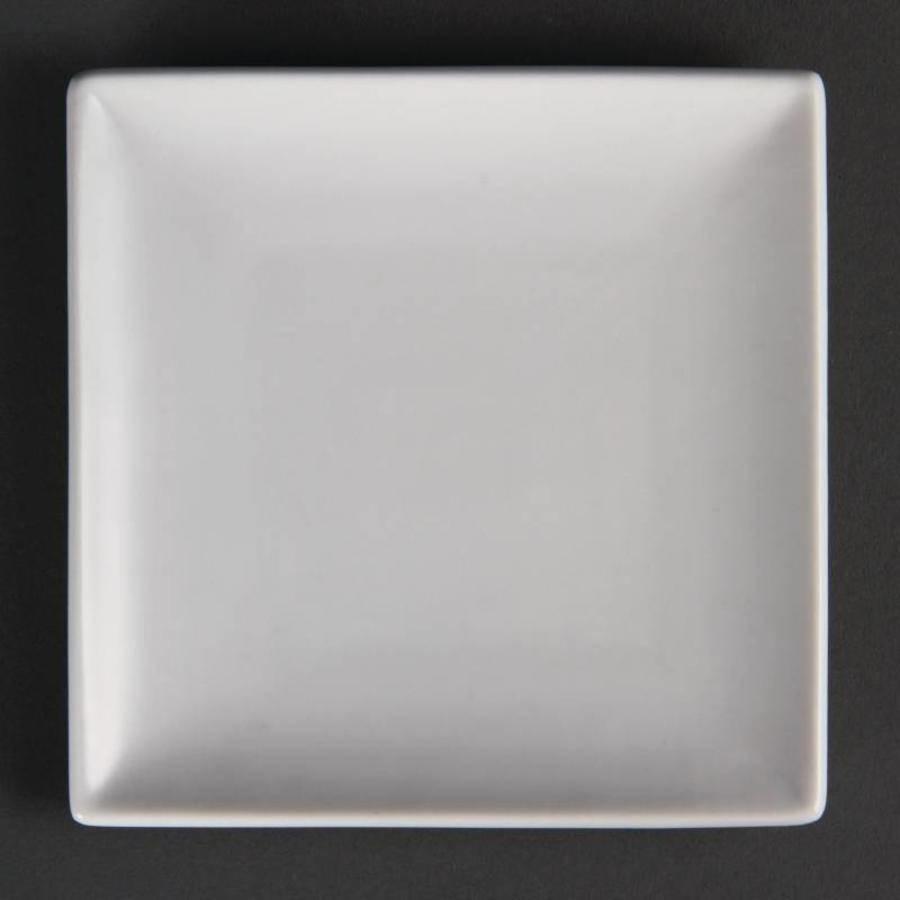 Assiette plate carrée blanche 14 cm (lot de 12)