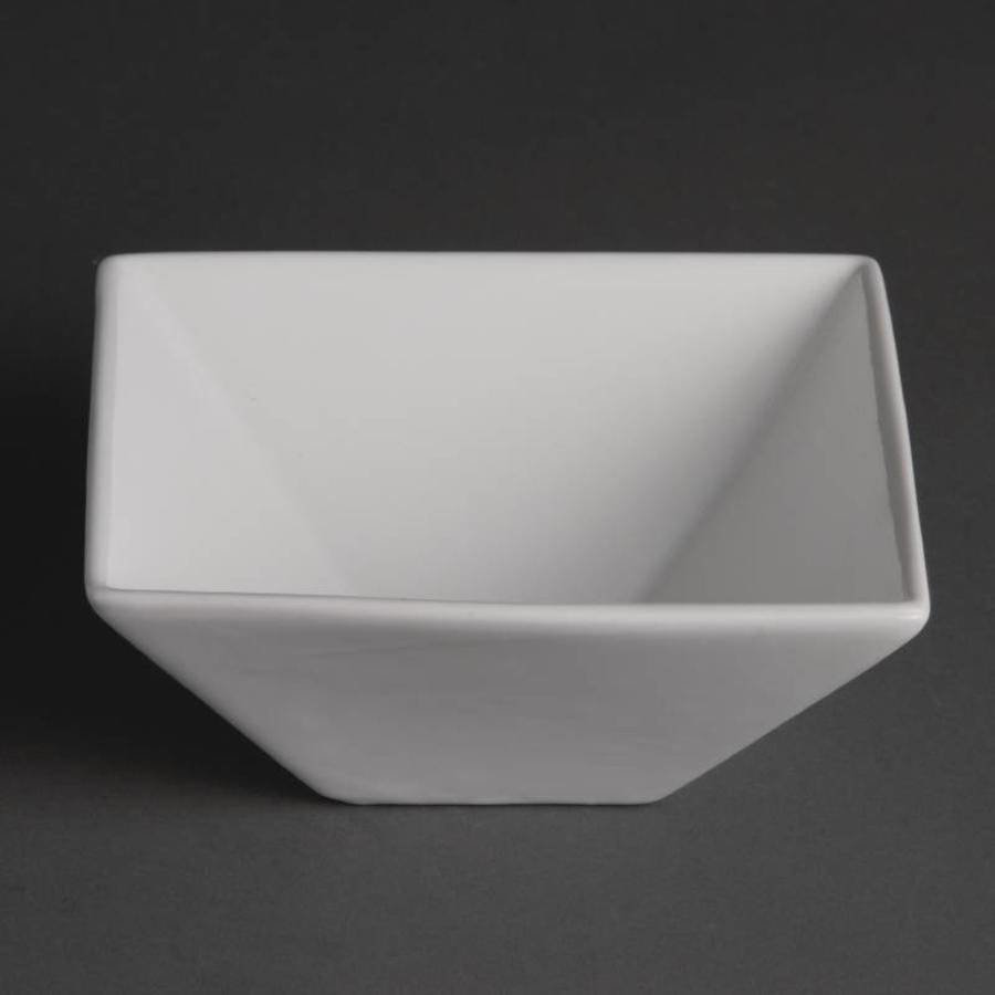 assiette carrée en porcelaine blanche 17 cm ( 12 pièces)