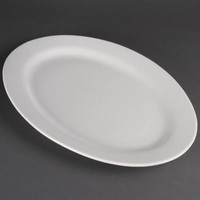 Assiette de service en porcelaine de luxe blanc ovale 51cm (chacun)