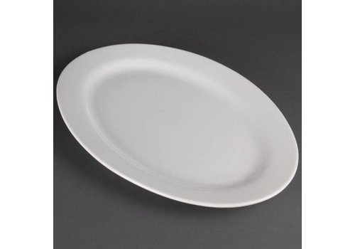  Olympia Assiette de service en porcelaine de luxe blanc ovale 51cm (chacun) 