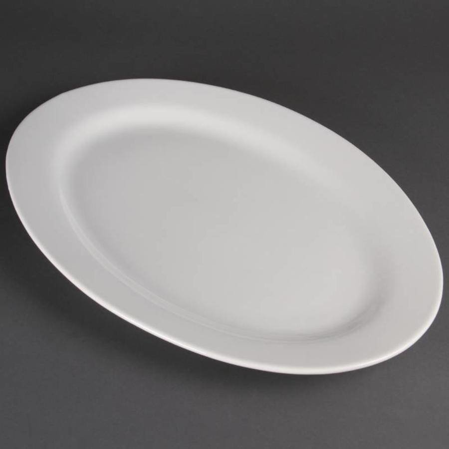 Assiette de service en porcelaine de luxe blanc ovale 51cm (chacun)