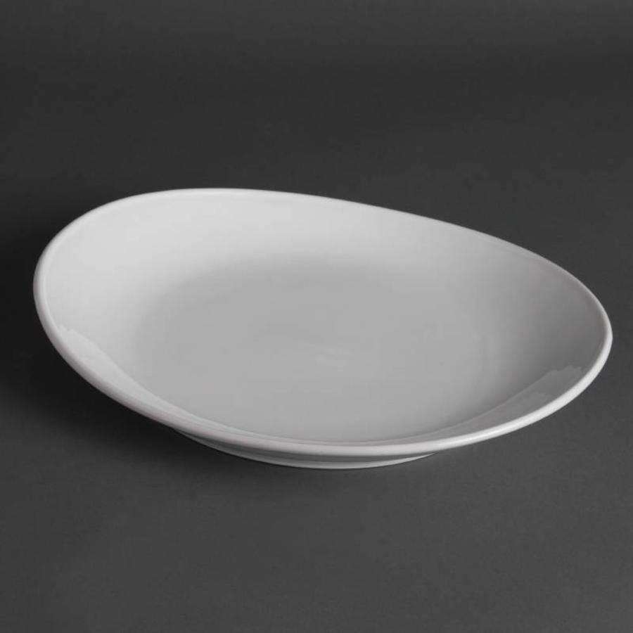 Plateau en porcelaine blanc 31 cm (6 pièces)