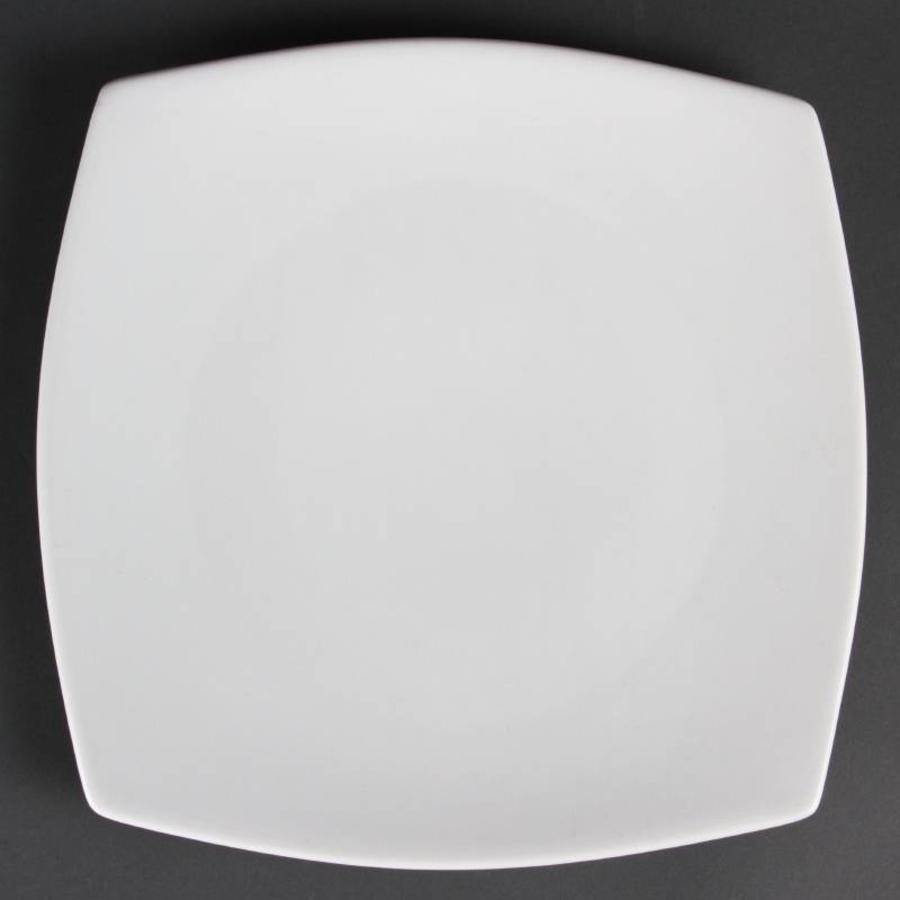 Assiettes plates en porcelaine blanche 27 cm (6 pièces)