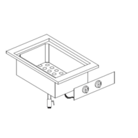 Bain-marie intégré | 230 V | Type 1/2 + 1/4 GN