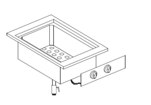  Combisteel Bain-marie intégré | 230 V | Type 1/2 + 1/4 GN 