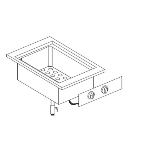  Combisteel Bain-marie intégré | 230 V | Type 1/2 + 1/4 GN 