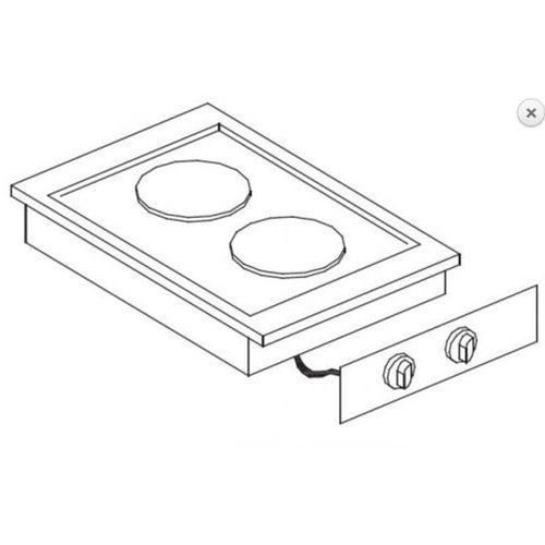  Combisteel Plaque de cuisson Electrique encastrable 2 Plaques 40x60cm  4,1 kW 