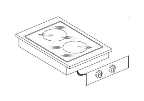  Combisteel Plaque de cuisson Electrique encastrable 2 Plaques 40x60cm 8,2 kW 