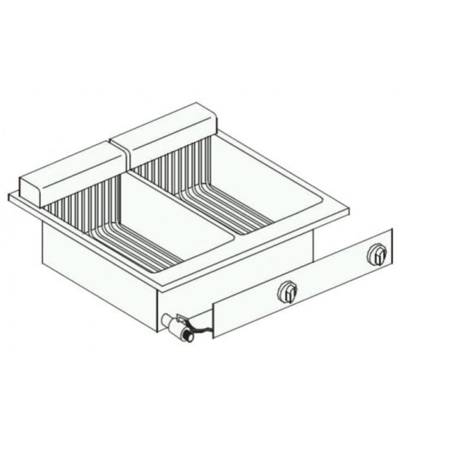 Friteuse Electrique | Robinet de Vidange | 2x 10 Litres | 14,5 kW