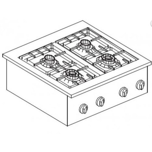  Combisteel Fourneaux à gaz encastrable 4 brûleurs 60 x 60cm 14kW 