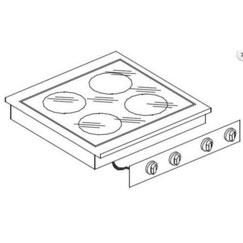  Combisteel Plaque de cuisson Electrique encastrable 4 Plaques 60x60cm 8,2 kW 