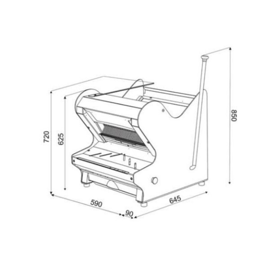 Coupeuse à Pain Blanc | modèle de Table | Semi-Automatique | 490W