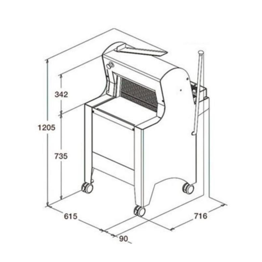 Coupeuse à Pain Blanc | Semi-Automatique | Pain par l'Arrière | 550W