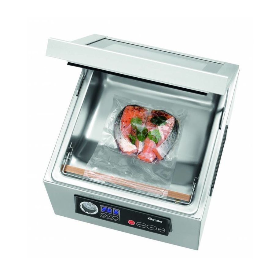 Machine Sous-Vide | 300mm | 60L /min | 2 Cordons de Soudure | 0,35 kW | 375x440x(H)271mm