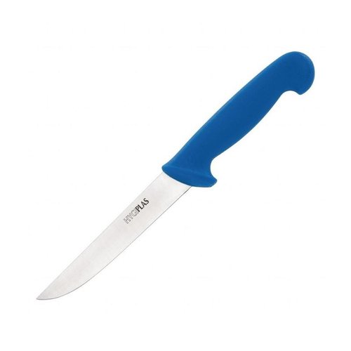  Hygiplas Couteau à Désosser INOX| Lame Rigide | Bleu | 15 cm 