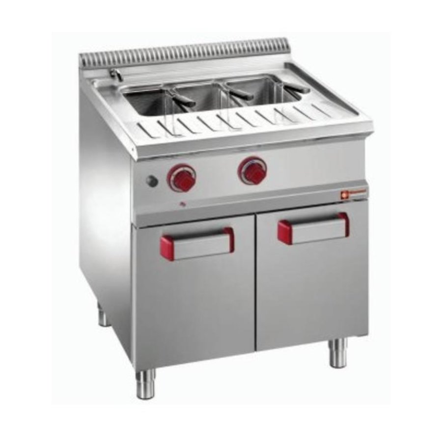 Cuiseur à Pâtes | Gaz | 40 Litres | Cuve GN 1/1 | sur Meuble Fermé | INOX | 700x700(730)x850/920(h)mm