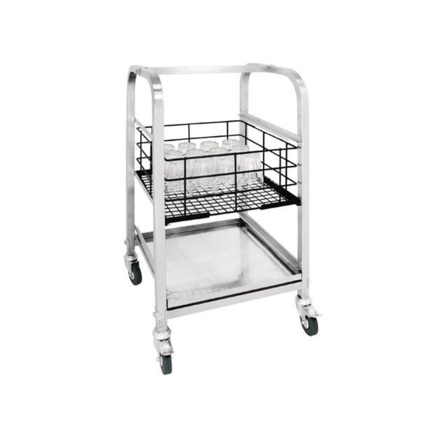 Chariot pour Casiers à verres  Inox  3 niveaux 83x 35 x 35 cm