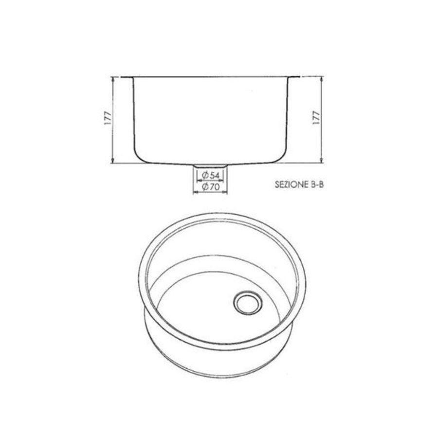 | Plonge en inox ronde | Ø38 cm