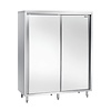 Bartscher Armoire Haute Inox / 2 Portes Coulissantes / 3 Étagères / 1200(L) x 600 (P) x 2000 (L) mm