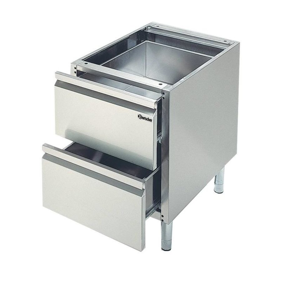 Soubassement Inox | 2 Tiroirs | 400x550x580(h)mm