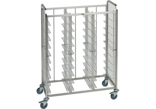  ProChef Chariot à plateaux en INOX | 2x15 plateaux | 134,5x63,5x167,8 cm 