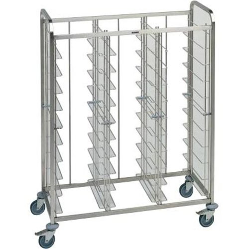  ProChef Chariot à plateaux en INOX | 2x15 plateaux | 134,5x63,5x167,8 cm 