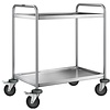 B.PRO Chariot de service en inox | 2 plateaux | 90x60x95 cm