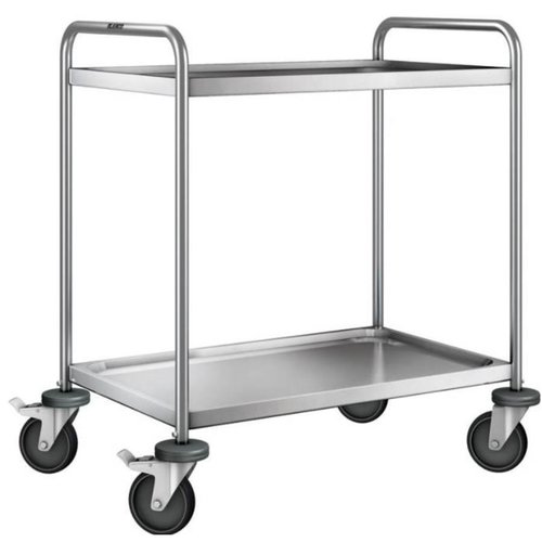  B.PRO Chariot de service en inox | 2 plateaux | 90x60x95 cm 