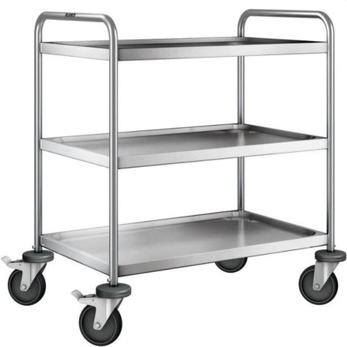  B.PRO Chariot de service en acier inox | 3 étagères | 90x60x95 cm 